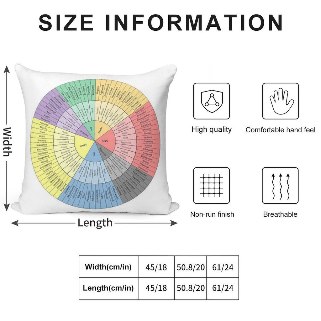 Feelings Wheel Soft Luxury Feel Throw Pillow