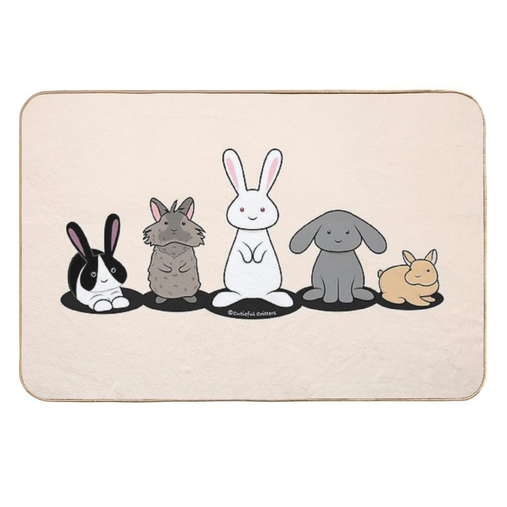 My Favorite Breed Is Rescued - Bunnies  Stain-Proof Bath Mat