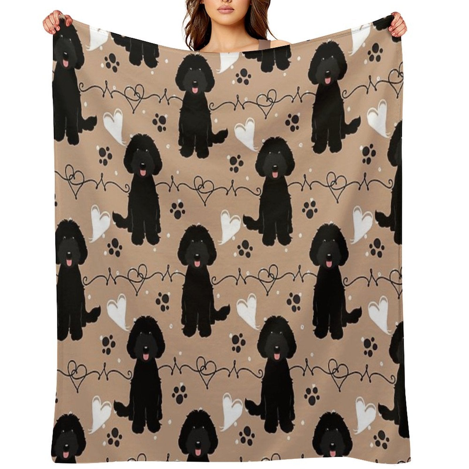 LOVE Black Labradoodle Premium Throw Blanket