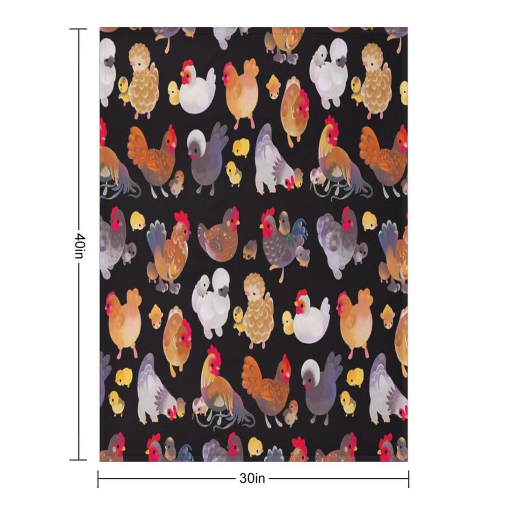 Chicken And Chick - Dark Gift-ready Throw Blanket