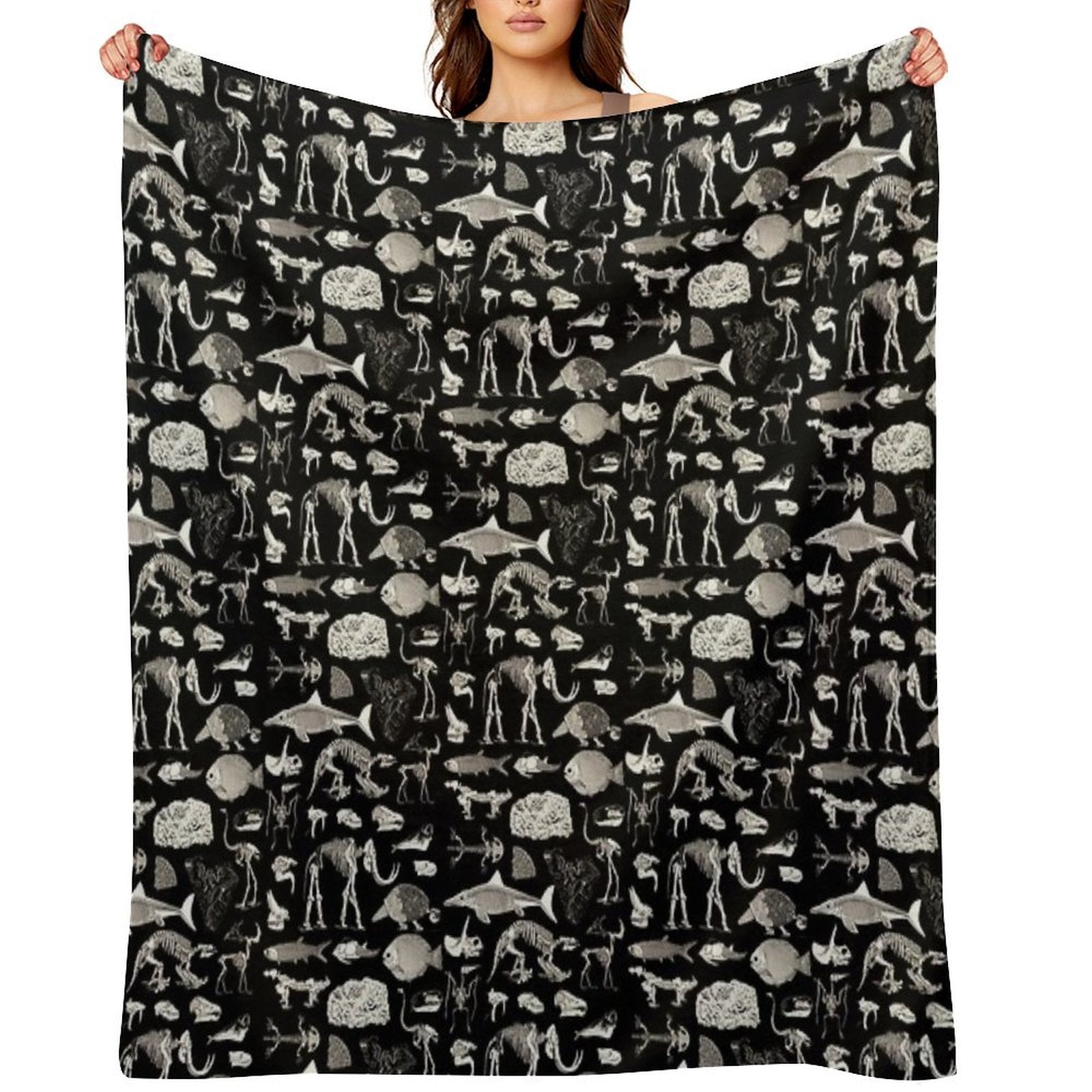 Paleontology Illustration Velvety-soft Throw Blanket