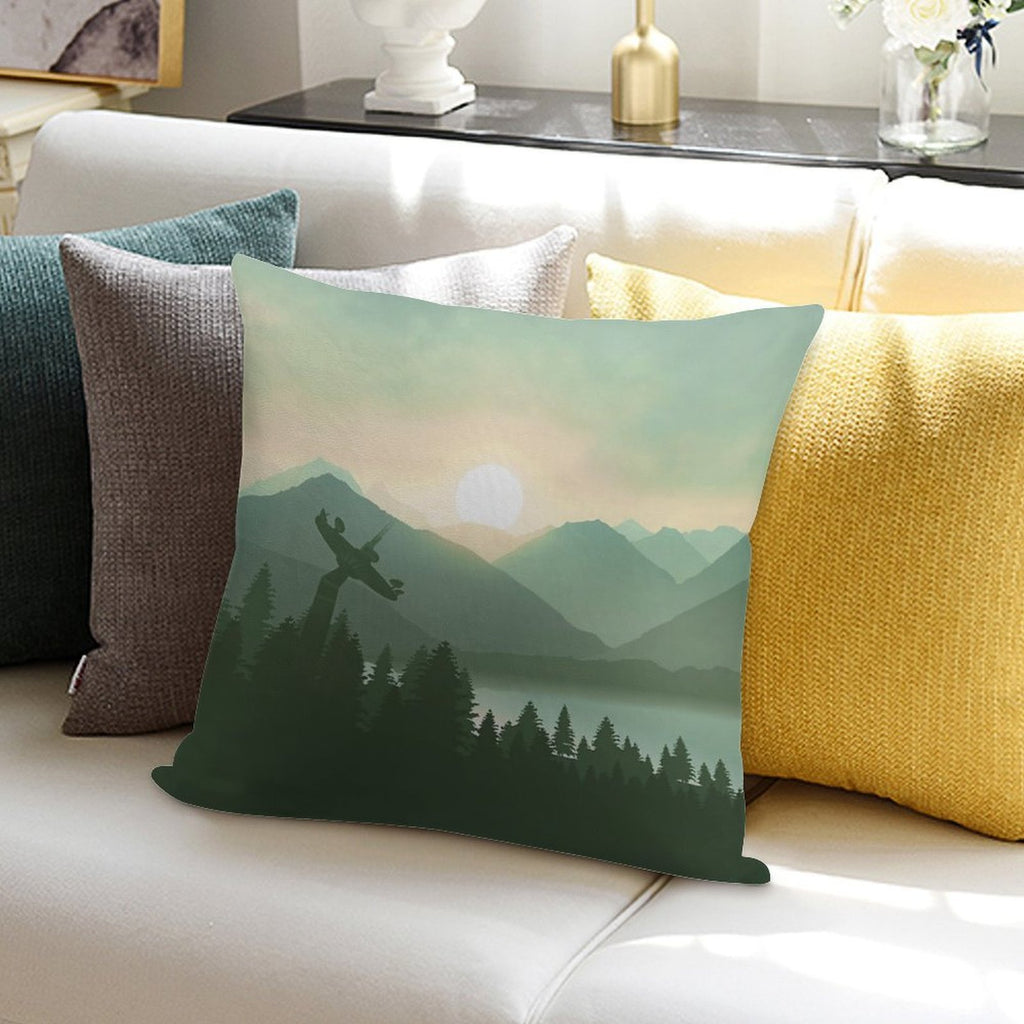 Forest Moon Soft Hidden Zipper Throw Pillow