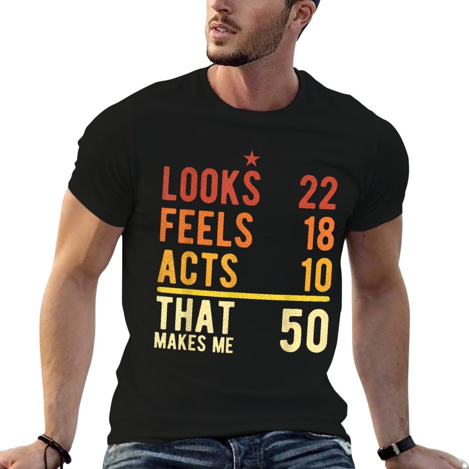 50 Year Old Men Woman Retro Funny 50th Birthday  Easy-care T-Shirt