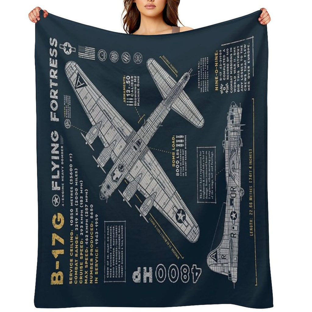 B-17 Flying Fortress Machine-washable Throw Blanket