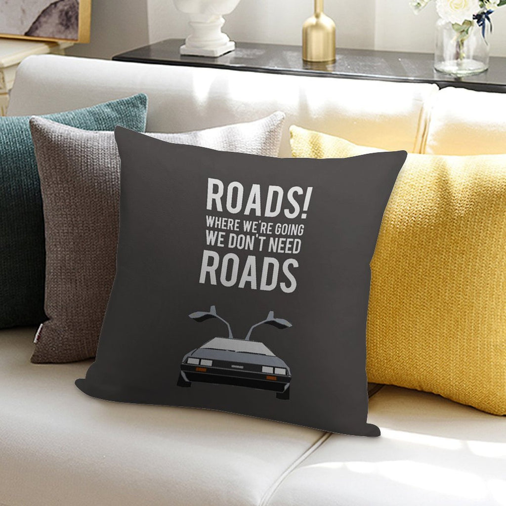 Back to The Future - Roads Soft Gift Ready Throw Pillow