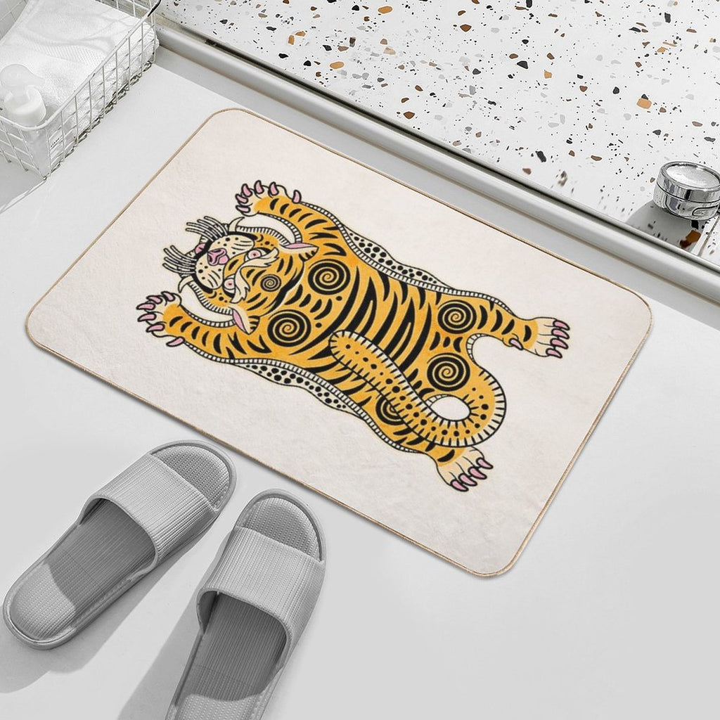 King Of The Jungle 01 Golden Tiger Edition  Rapid-Drying Bath Mat