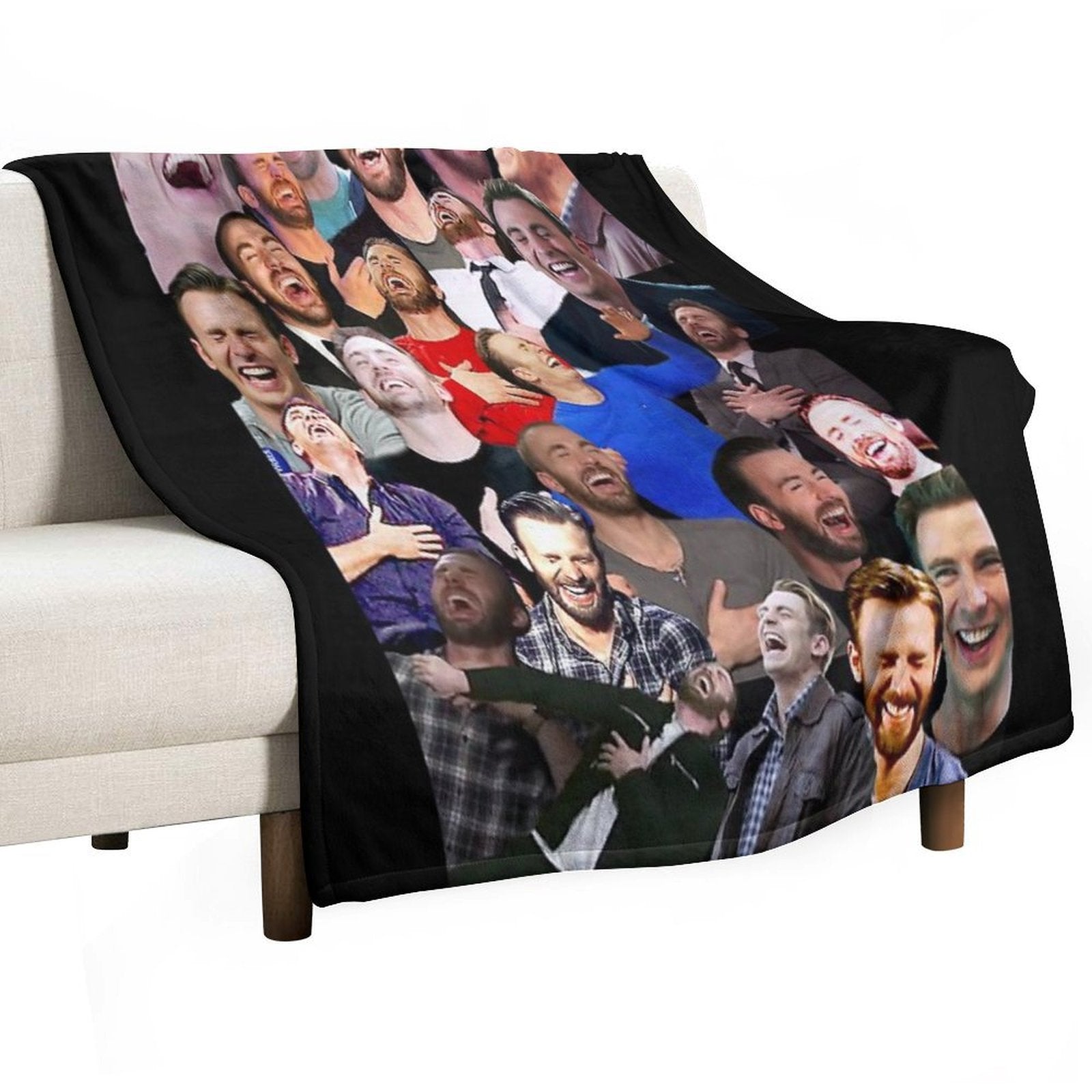 Chris Evans Laughing Shrink-resistant Throw Blanket