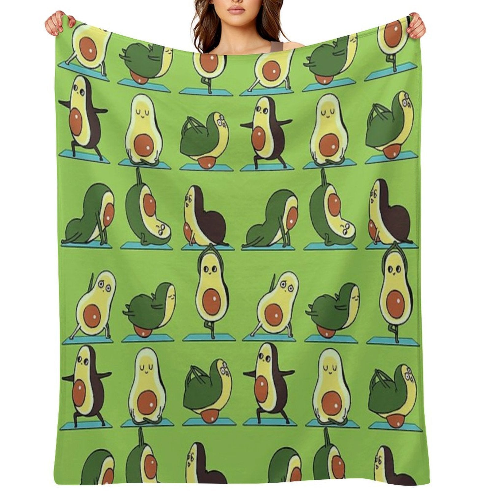Avocado Yoga Wrinkle-free Throw Blanket