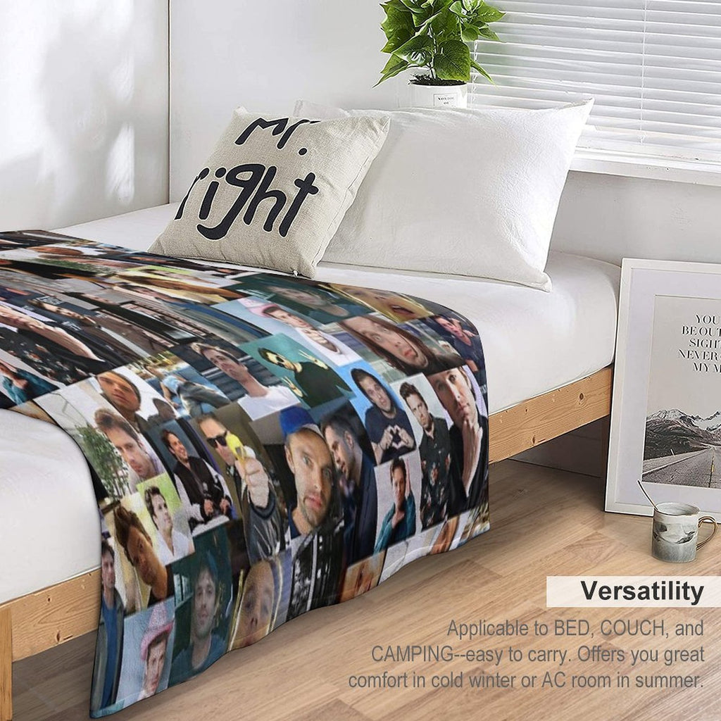 Sebastian Stan Collage Compact Throw Blanket
