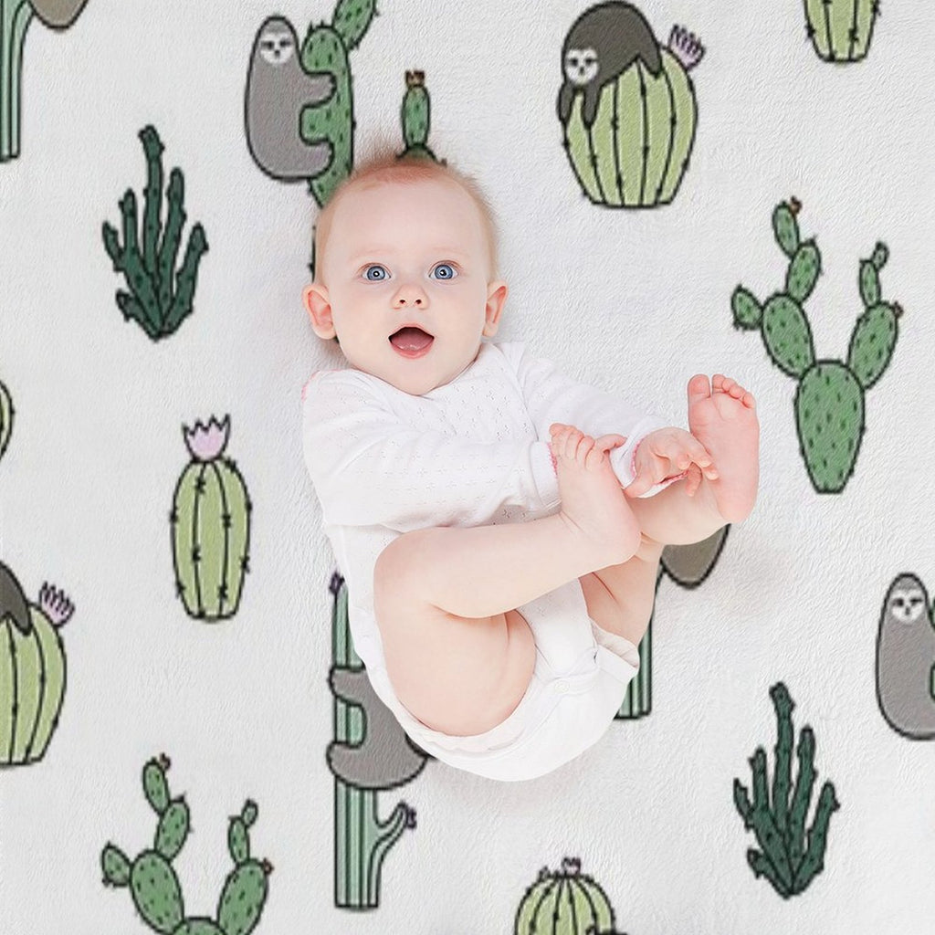 Cacti Sloths Comfort Throw Blanket