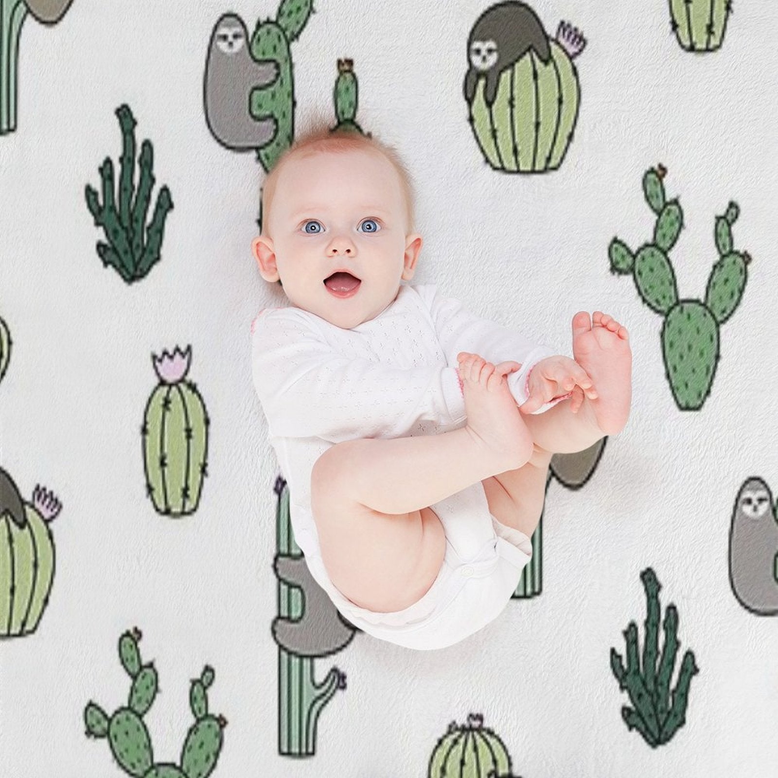 Cacti Sloths Comfort Throw Blanket