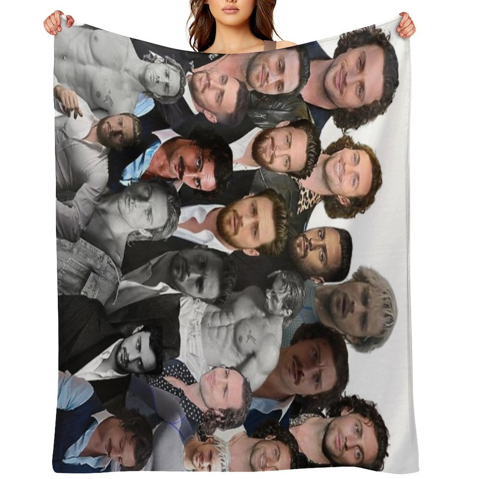 Aaron-taylor Johnson Photo Collage Machine-washable Throw Blanket