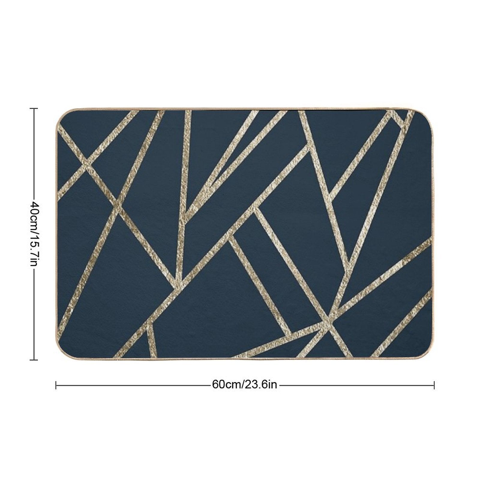 Classic Dark Blue Gold Geo #1 #geometric #decor #art  High-Traffic Bath Mat