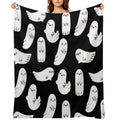 Cute And Spooky Black And White Ghosts Eco-conscious Throw Blanket