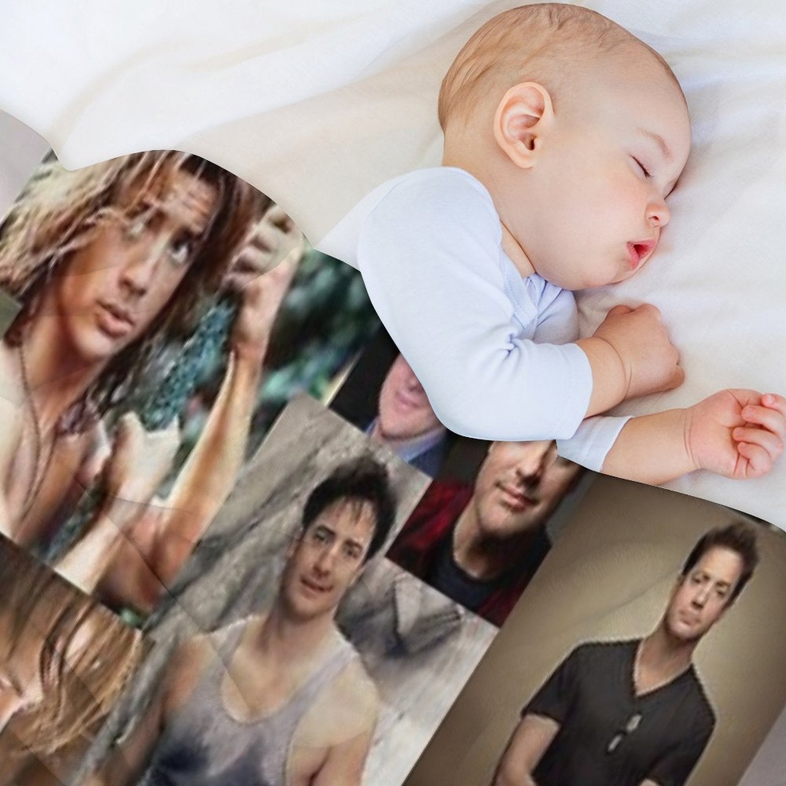 Brendan Fraser Love Collage Plush Throw Blanket