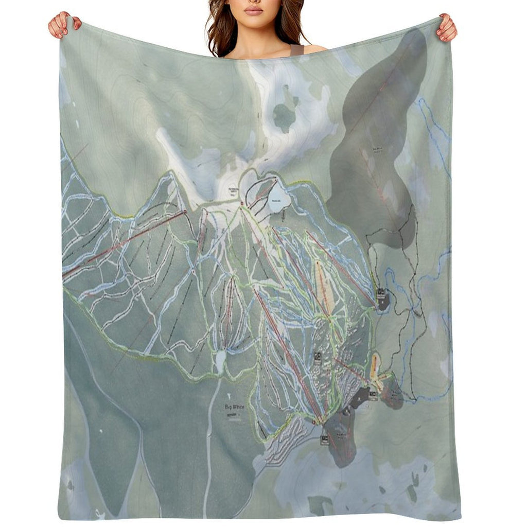 Big White Resort Trail Map Lightweight Throw Blanket