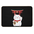 Japanese Blessing Lucky Cat  Dirt-Trapping Bath Mat