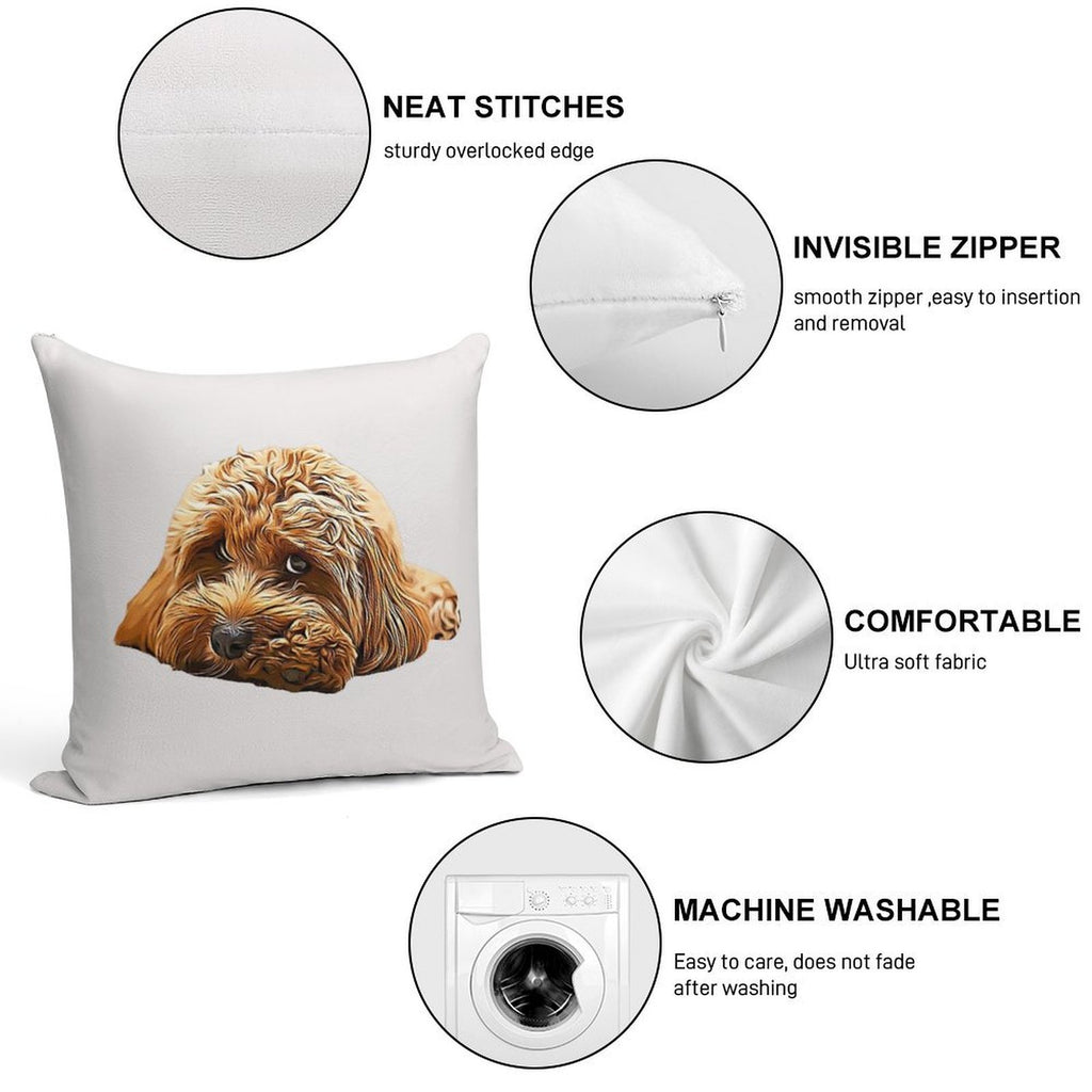 Cavapoo Cavoodle Cockerpoo Puppy Designer Dog Poodle Mix Soft Warmth Comfort Throw Pillow