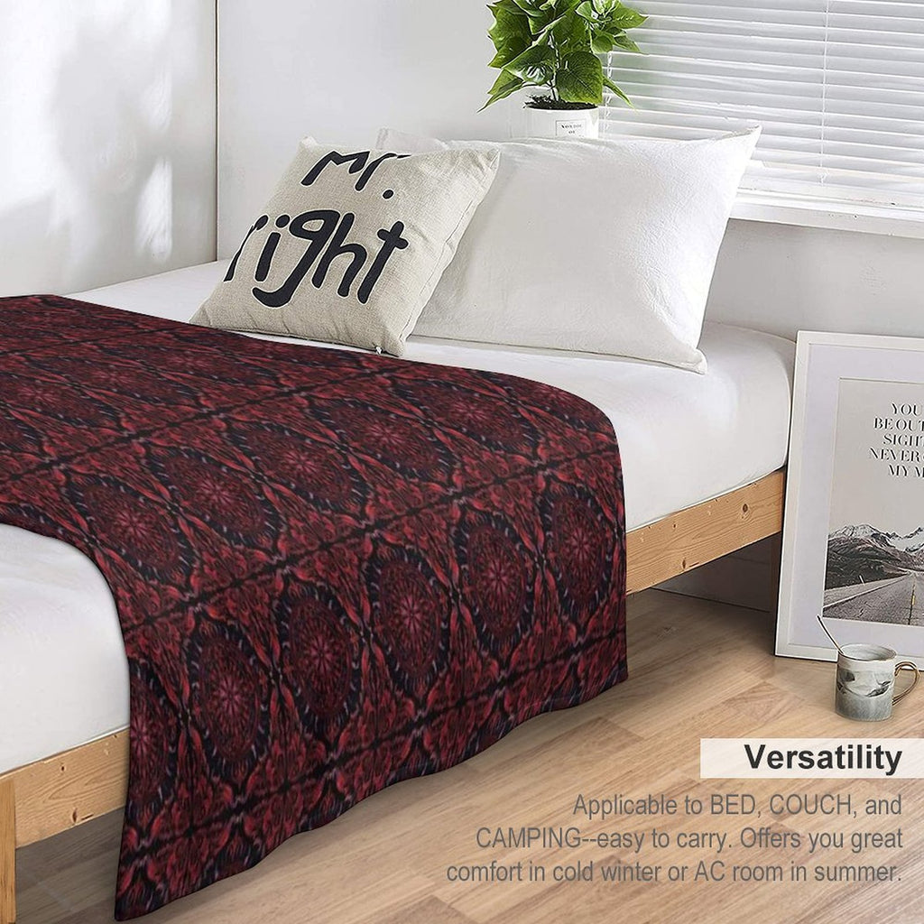 Gothic Vampire Pattern Sustainable Throw Blanket