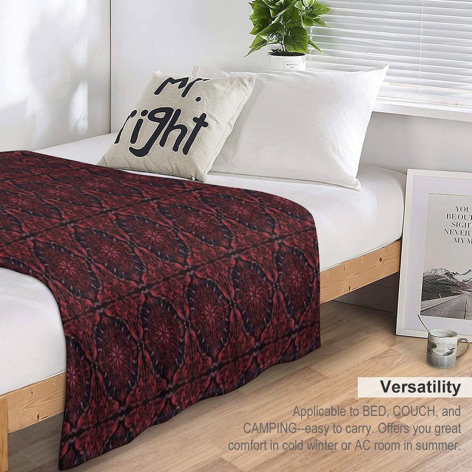 Gothic Vampire Pattern Sustainable Throw Blanket
