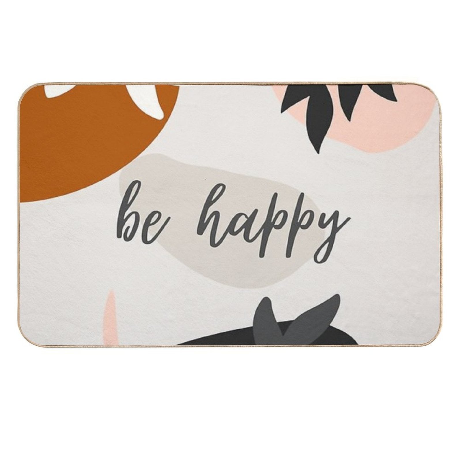 Be Happy -Boho- Modern Art - Abstract Durable Bath Mat