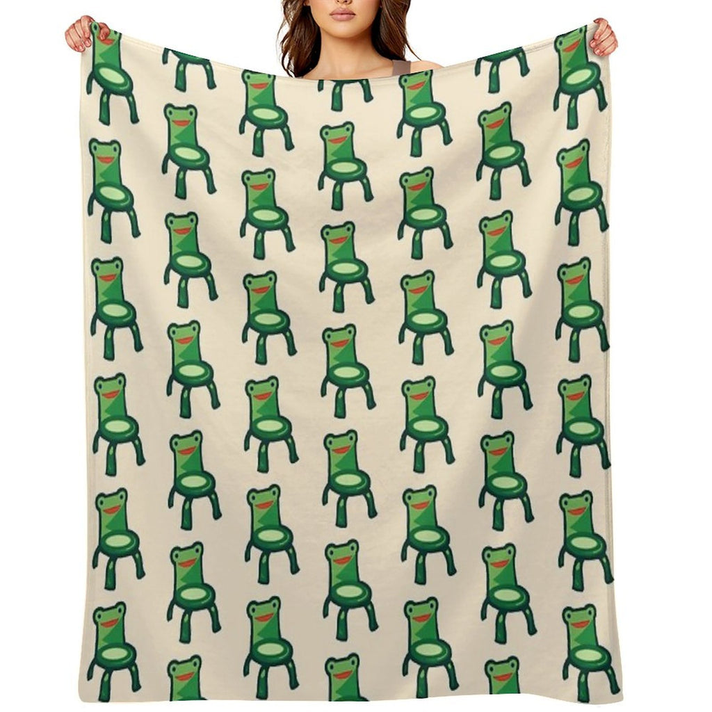 Froggy Chair Velvety-soft Throw Blanket
