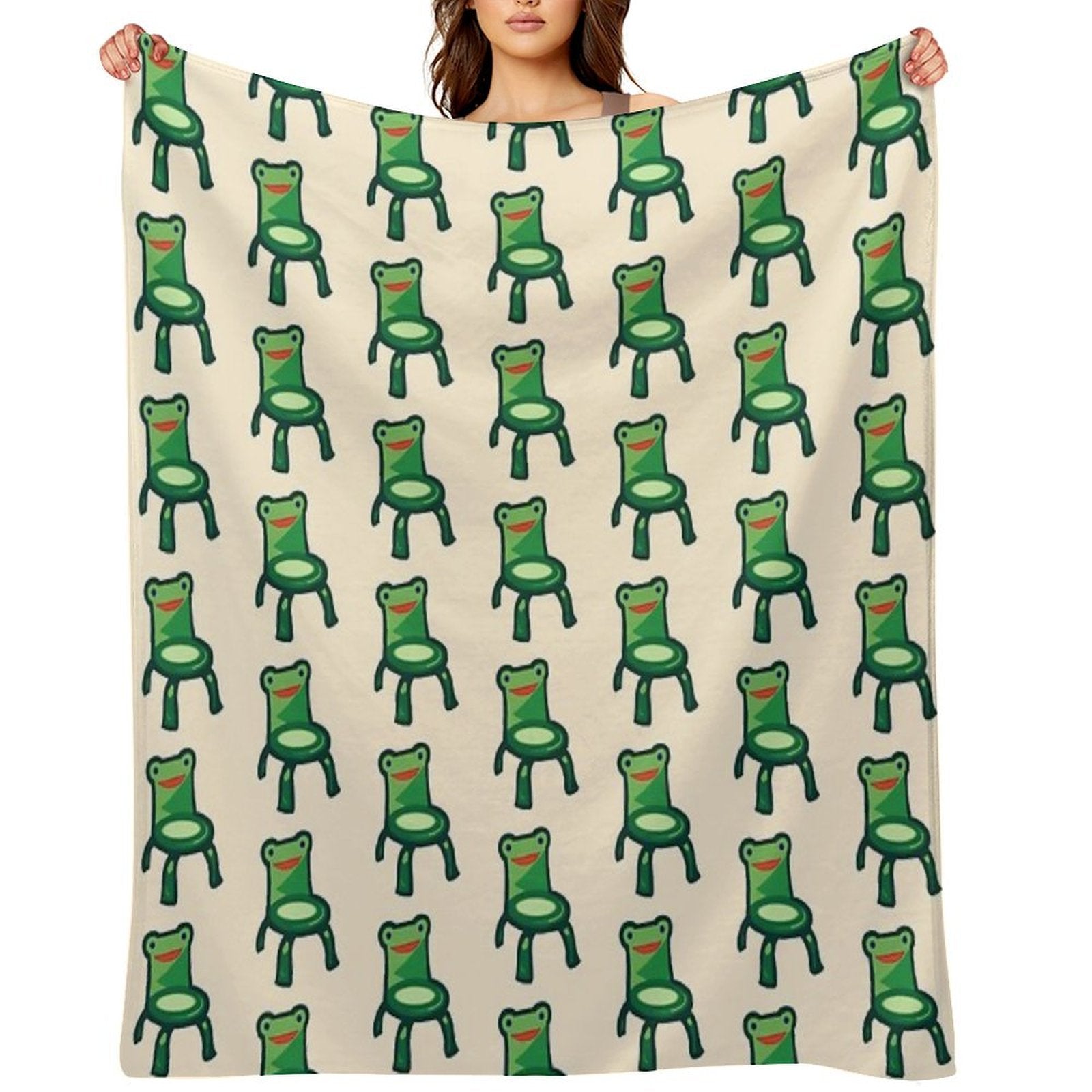 Froggy Chair Velvety-soft Throw Blanket