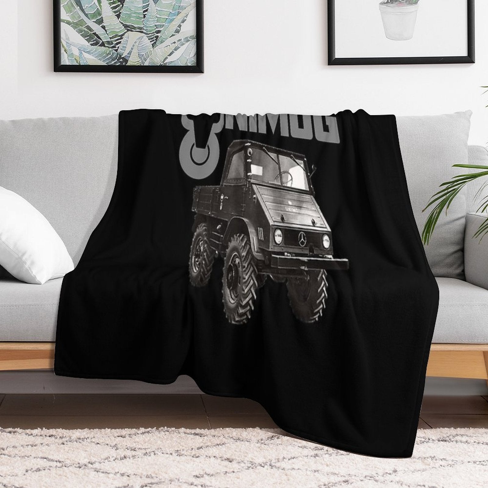 UNIMOG Oldschool (on Black) Comfort Throw Blanket