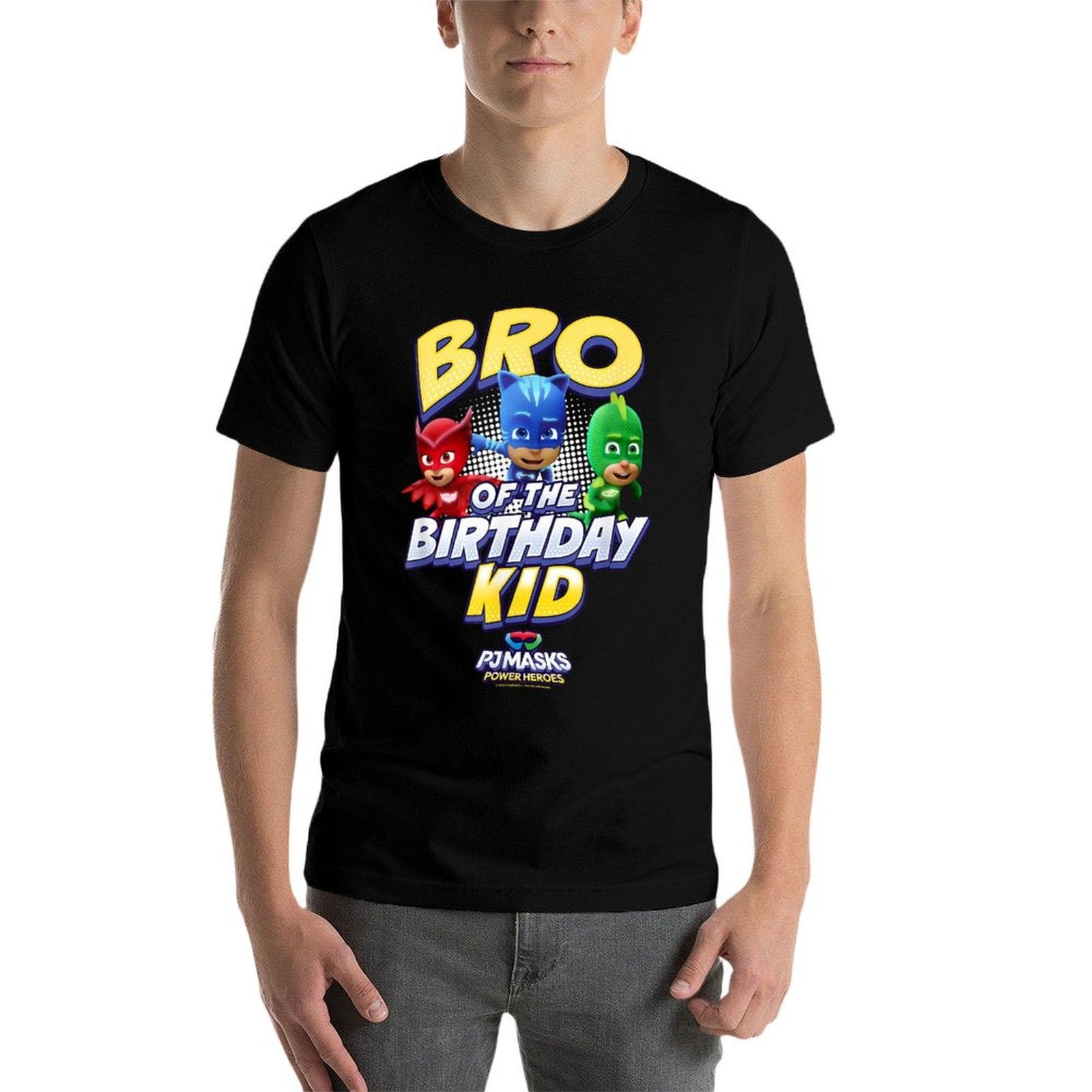 PJ Masks Group Shot Bro Of The Birthday Kid Logo  Soft T-Shirt