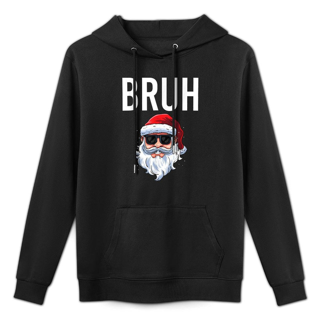 Merry Christmas Bruh Meme Funny Saying for Brother Boys Men Medium-Weight Fabric Hoodie