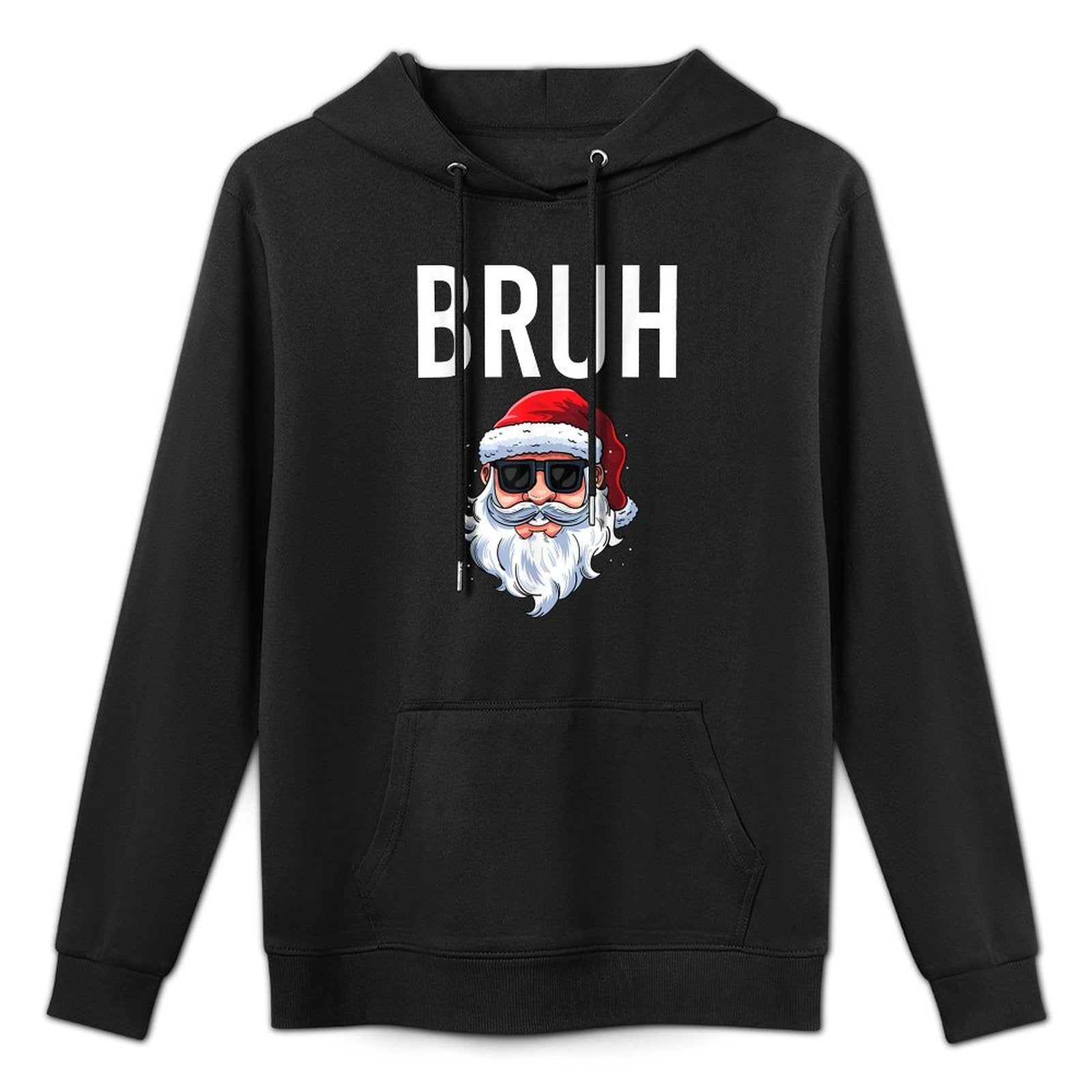 Merry Christmas Bruh Meme Funny Saying for Brother Boys Men Medium-Weight Fabric Hoodie