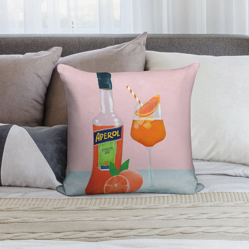 Aperol Spritz Soft Fade-Resistant Throw Pillow