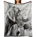 Blue Black Great Dane Wrinkle-free Throw Blanket