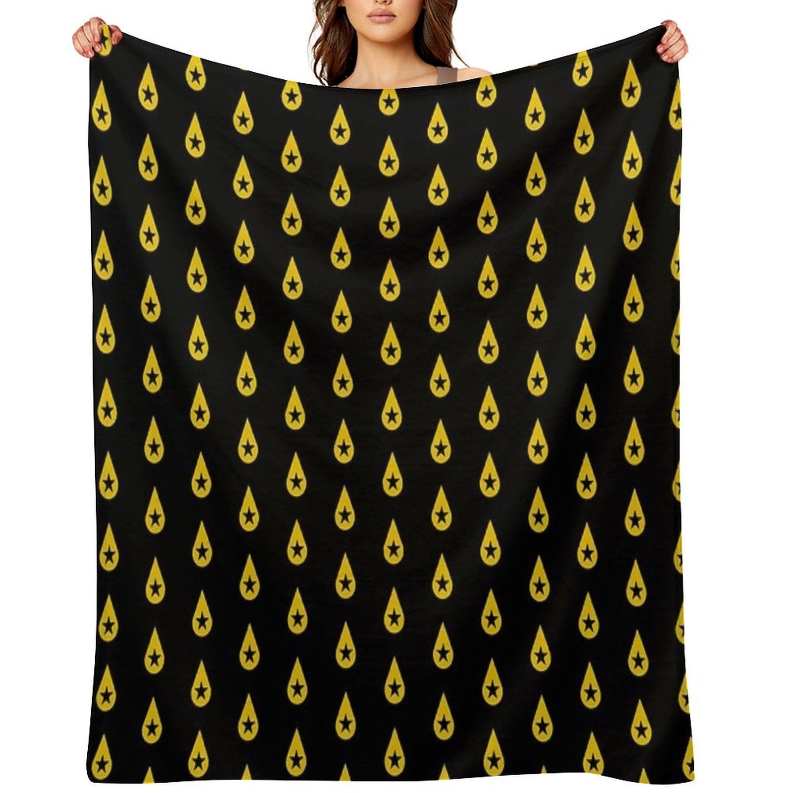 Found Heaven Black Star Shrink-resistant Throw Blanket