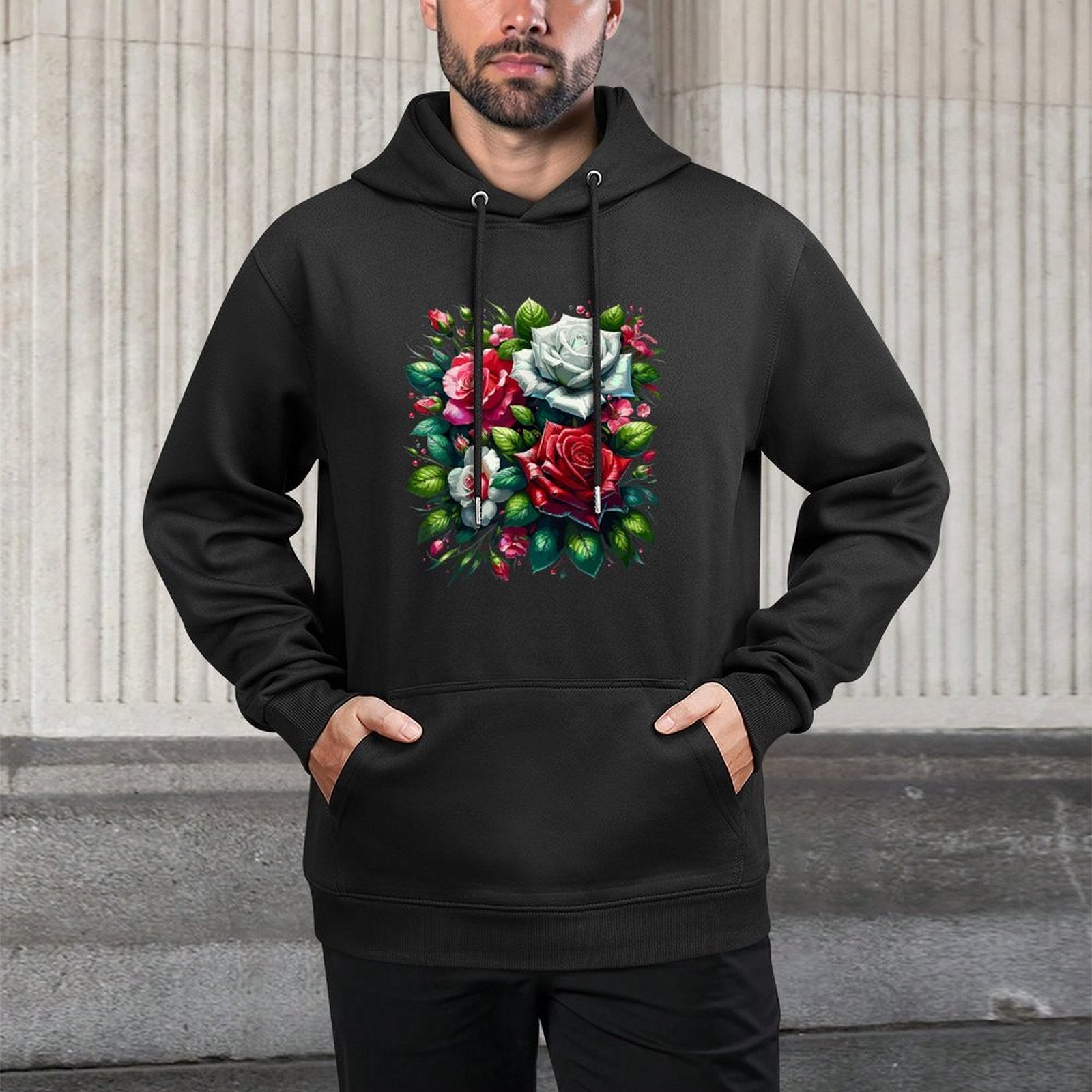 Roses Flower Floral Blossom Lovers Unisex Design Hoodie