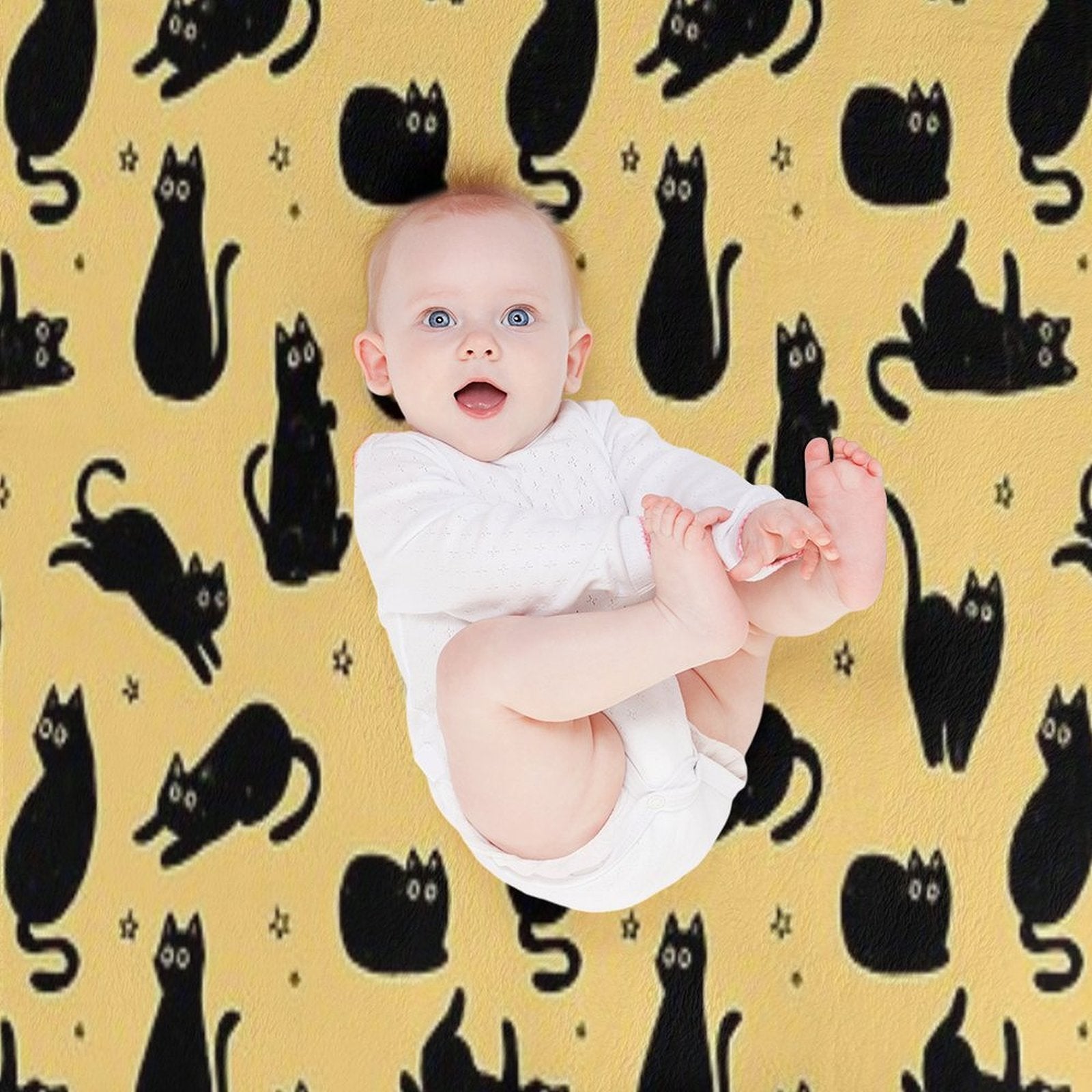 Black Cat Pattern Compact Throw Blanket