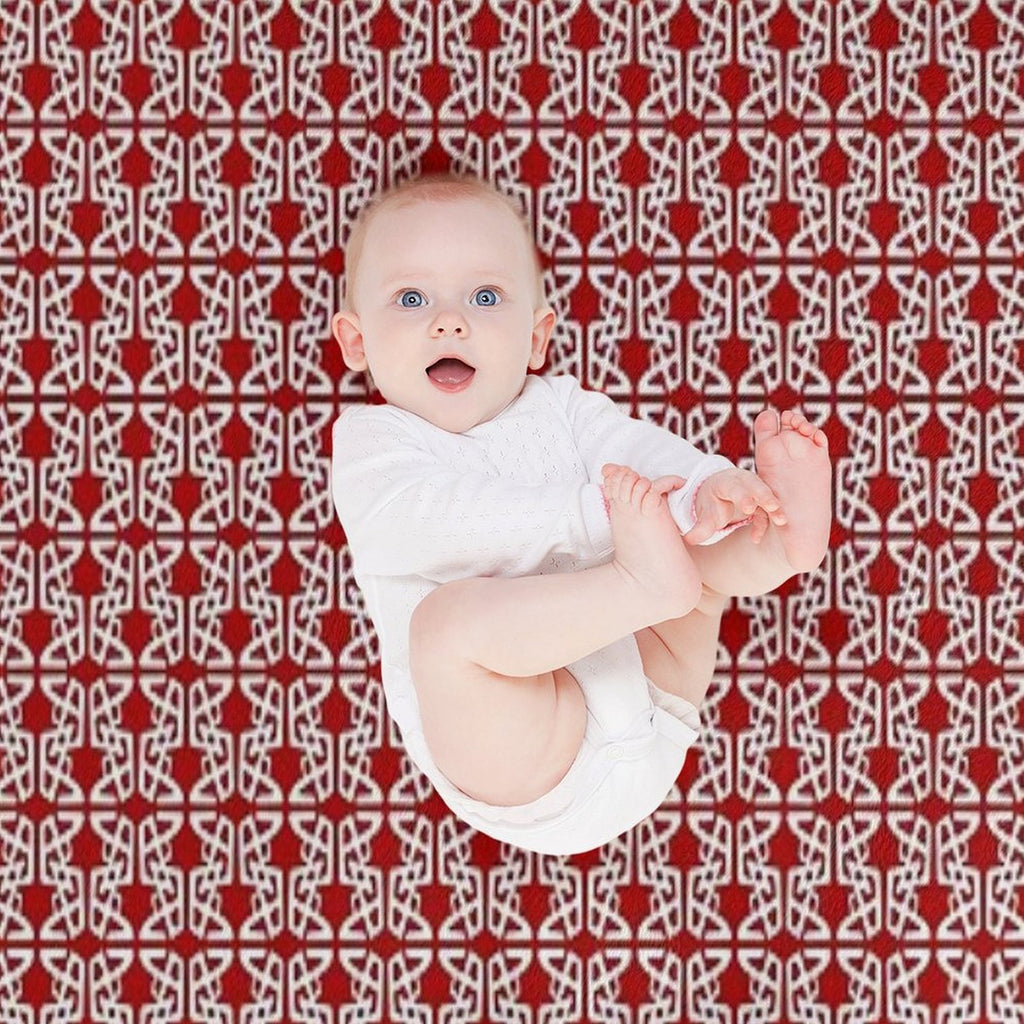 HEXTANGLE. ABSTRACT NOUVEAU PATTERN. REDWHITE. Easy Care Throw Blanket