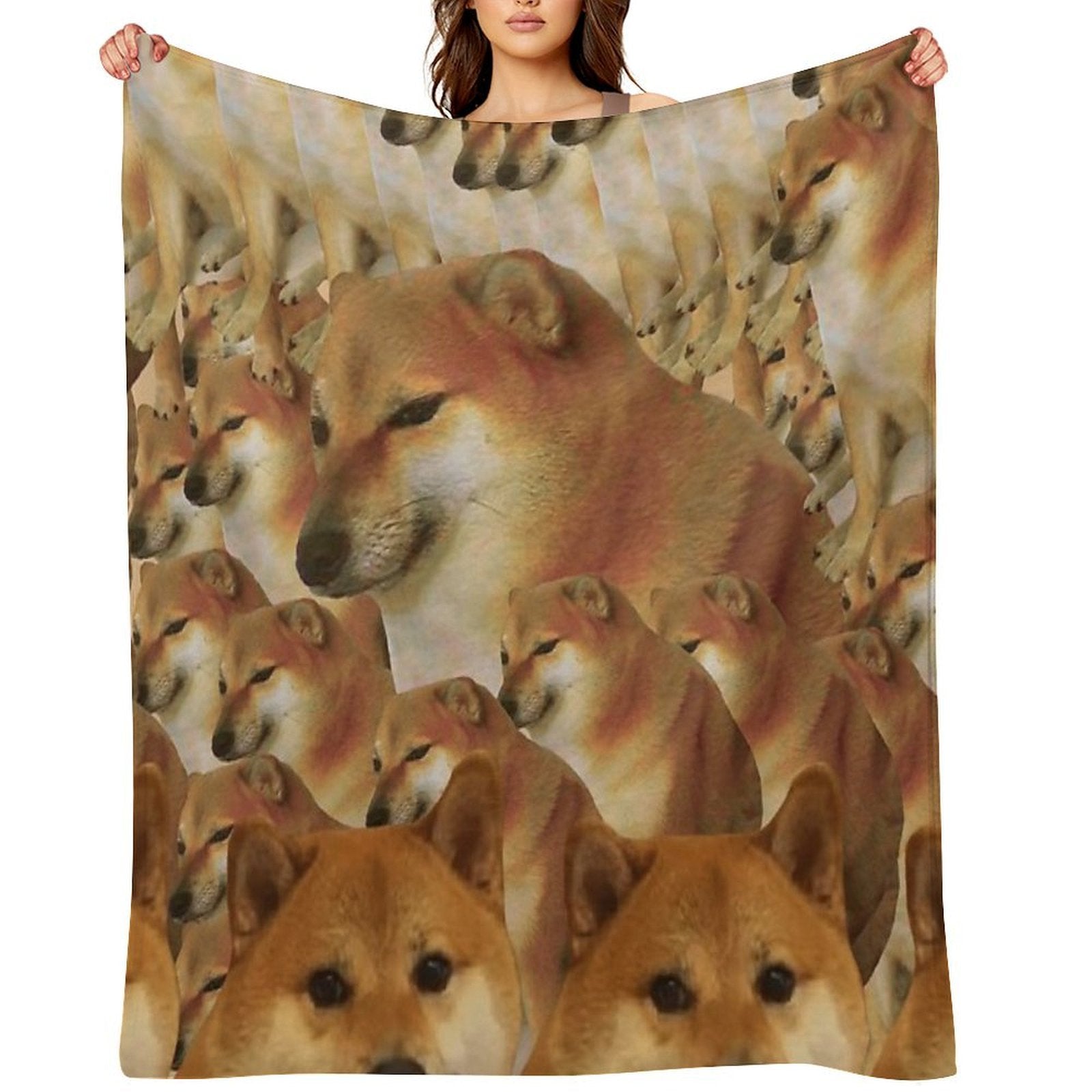 Cheems Galore Plush Throw Blanket
