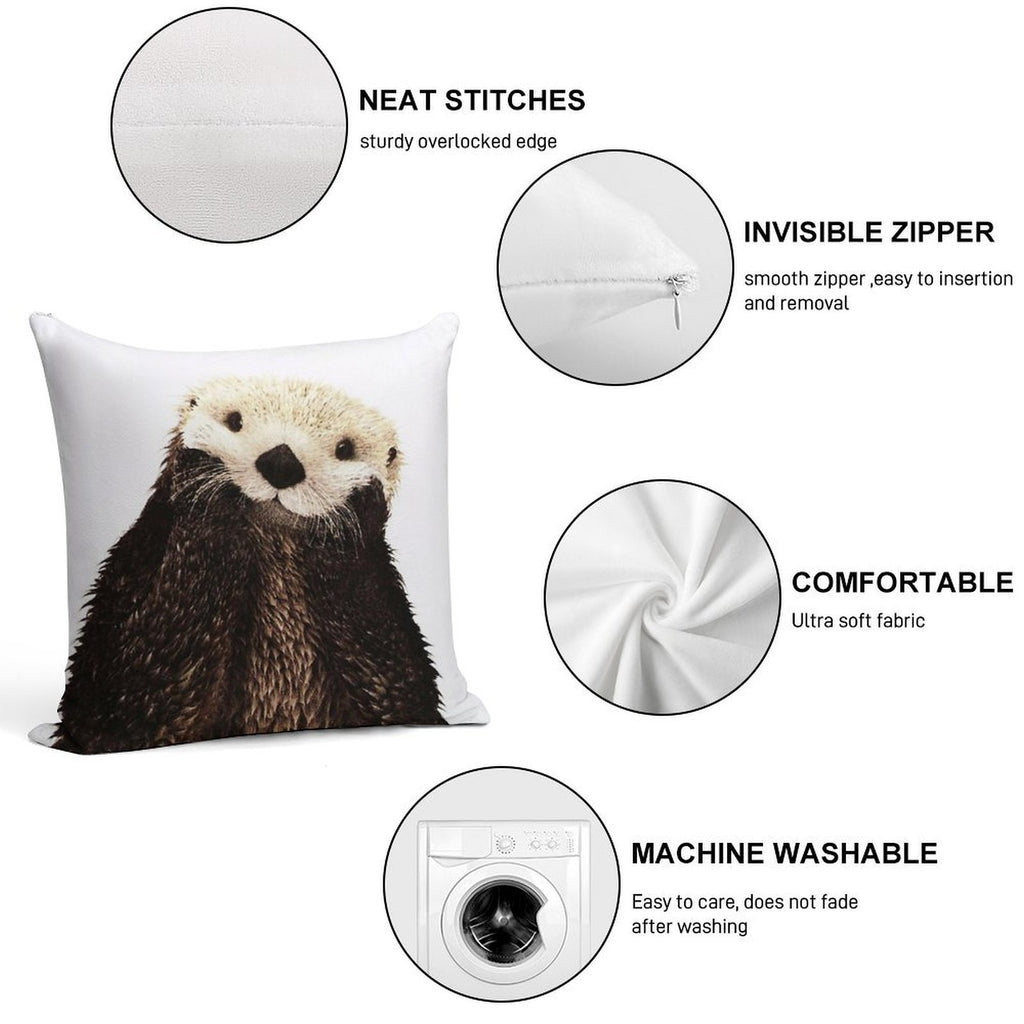 Otters Gonna Ott Soft Short Plush Fabric Throw Pillow