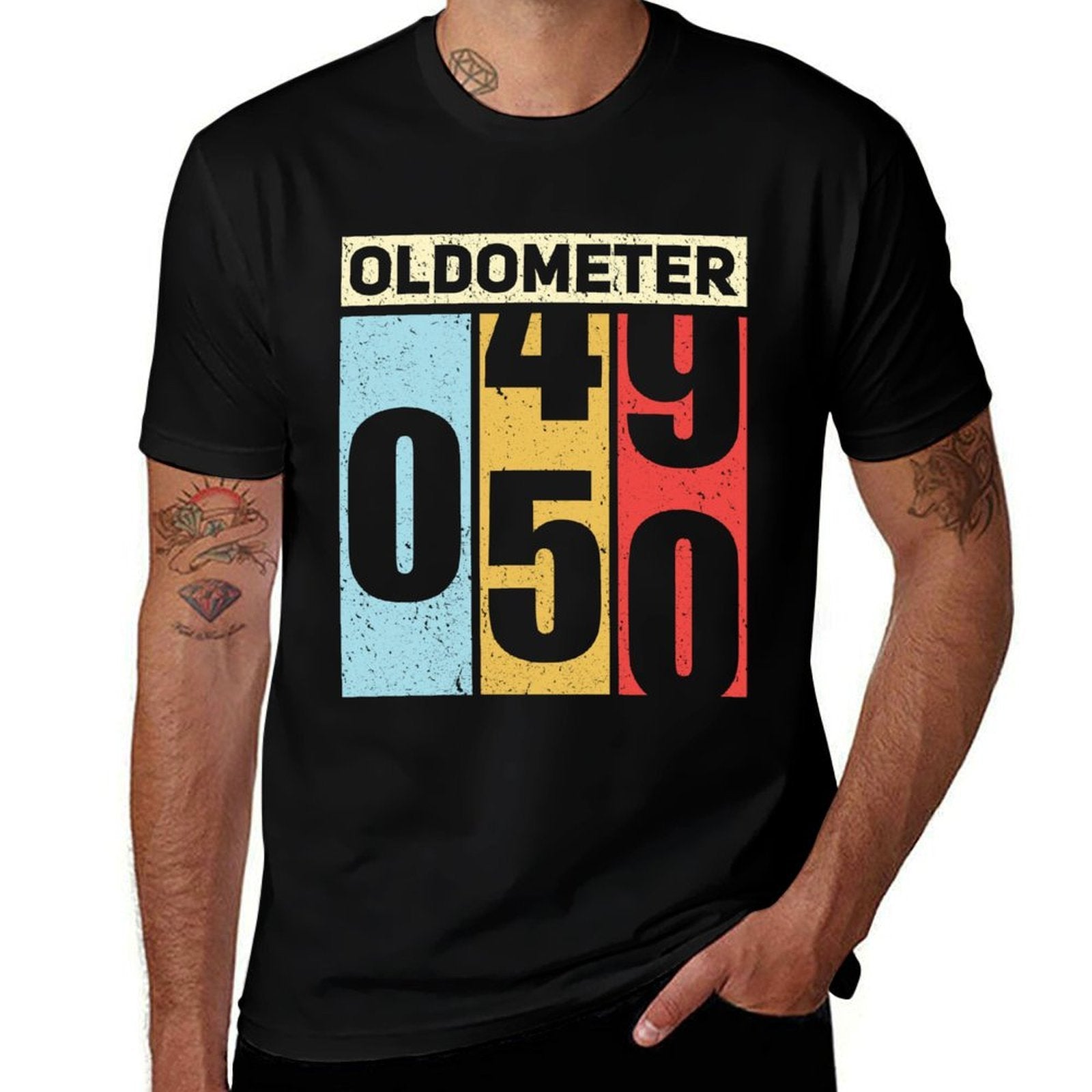 Oldometer 49-50 Funny 50th Birthday Odometer Gift Oldometer  Lightweight T-Shirt