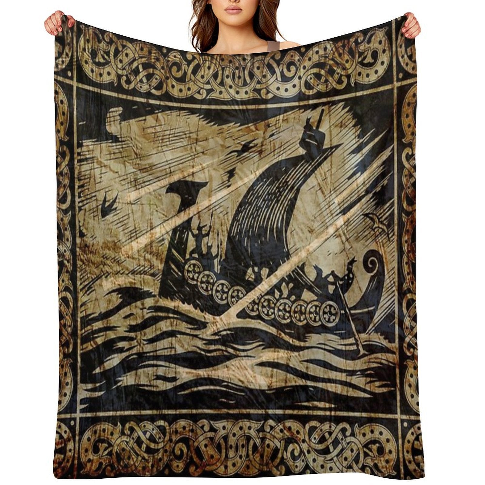 Long Viking Voyage Eco-conscious Throw Blanket