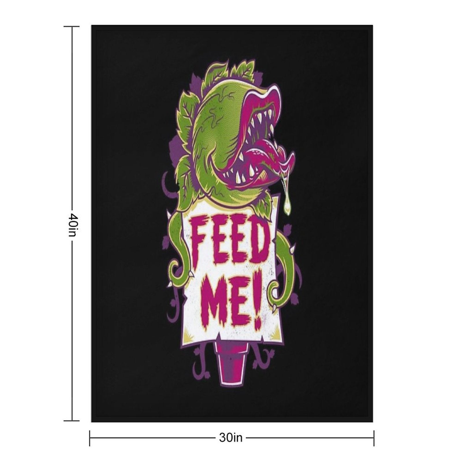 Feed Me - Creepy Cute Audrey Plant - Vintage Spooky Horror Musical Quick-dry Throw Blanket