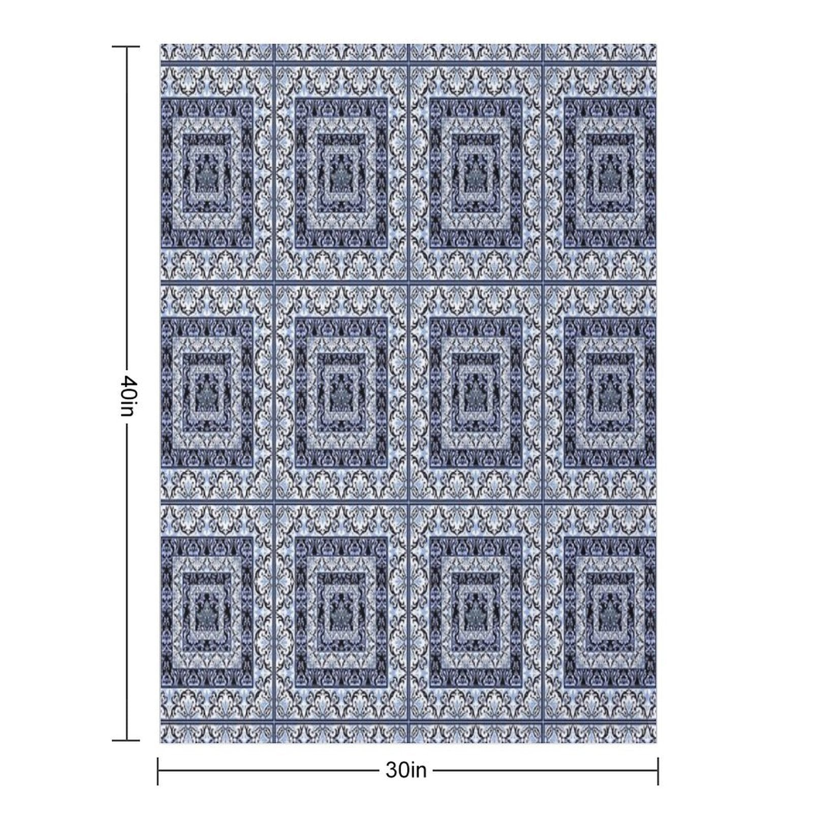 Damask Mosaic Tile Art Multi-functional Throw Blanket