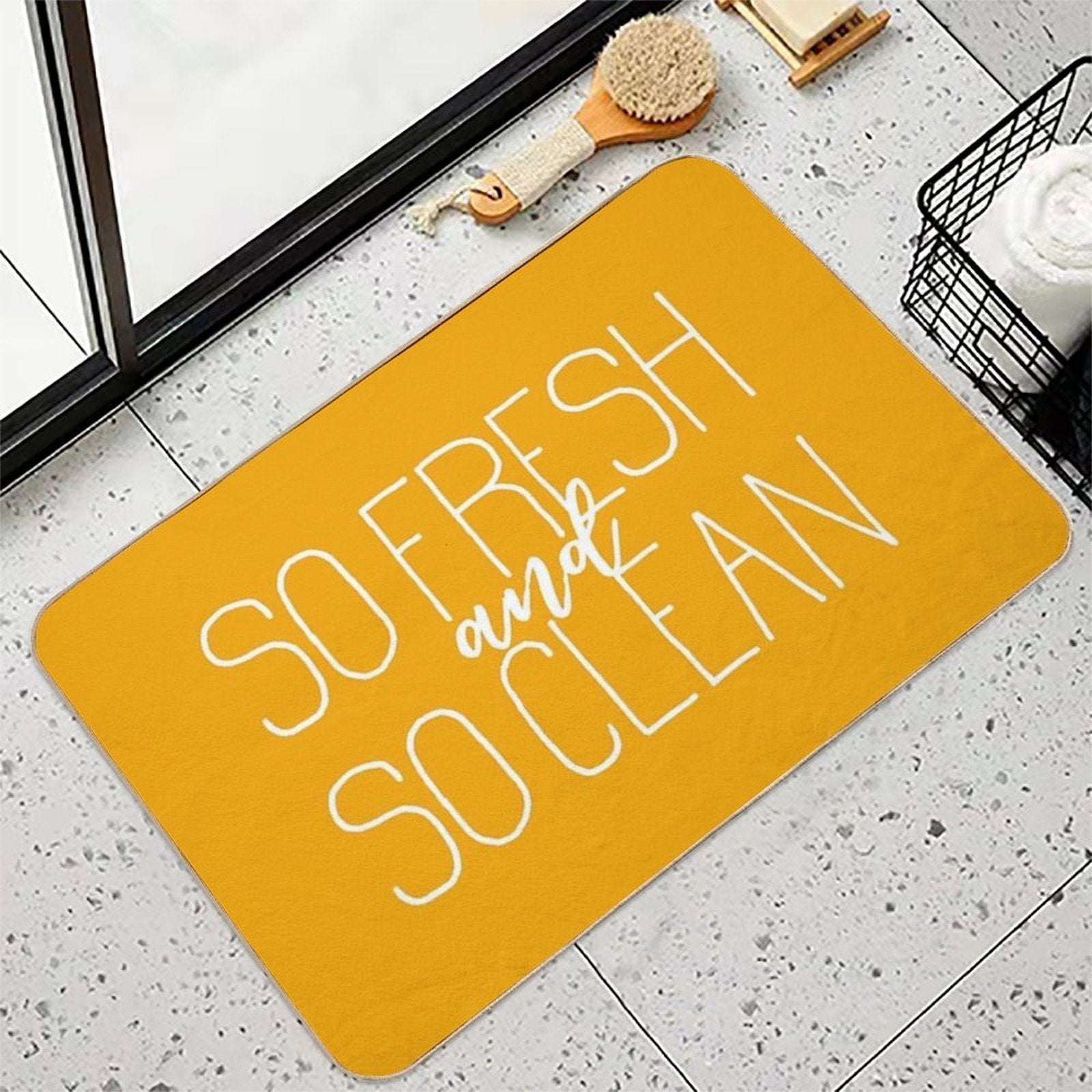 So Fresh And So Clean Yellow  Dirt-Trapping Bath Mat