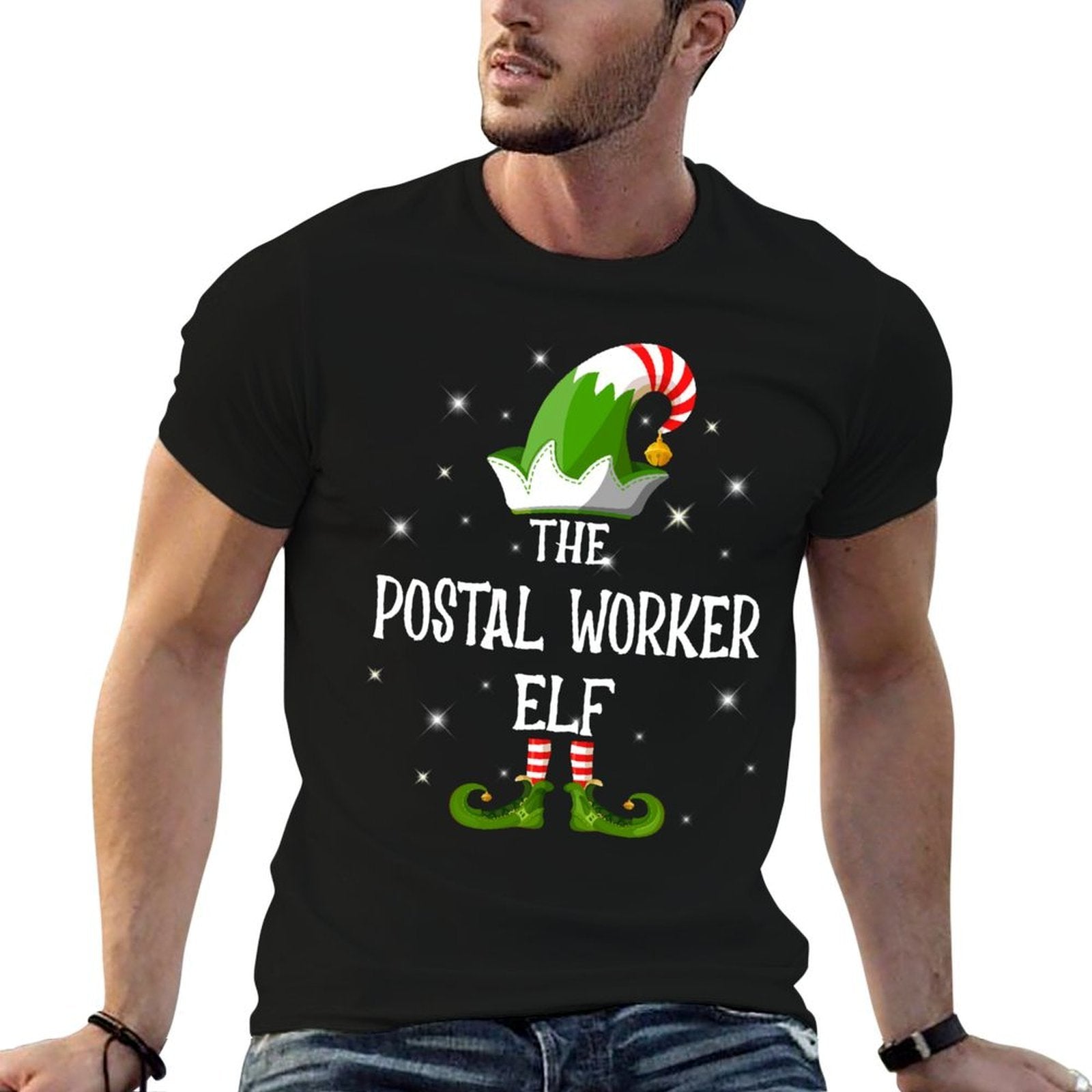 The Postal Worker Elf Family Matching Group Christmas  Graphic-printed T-Shirt