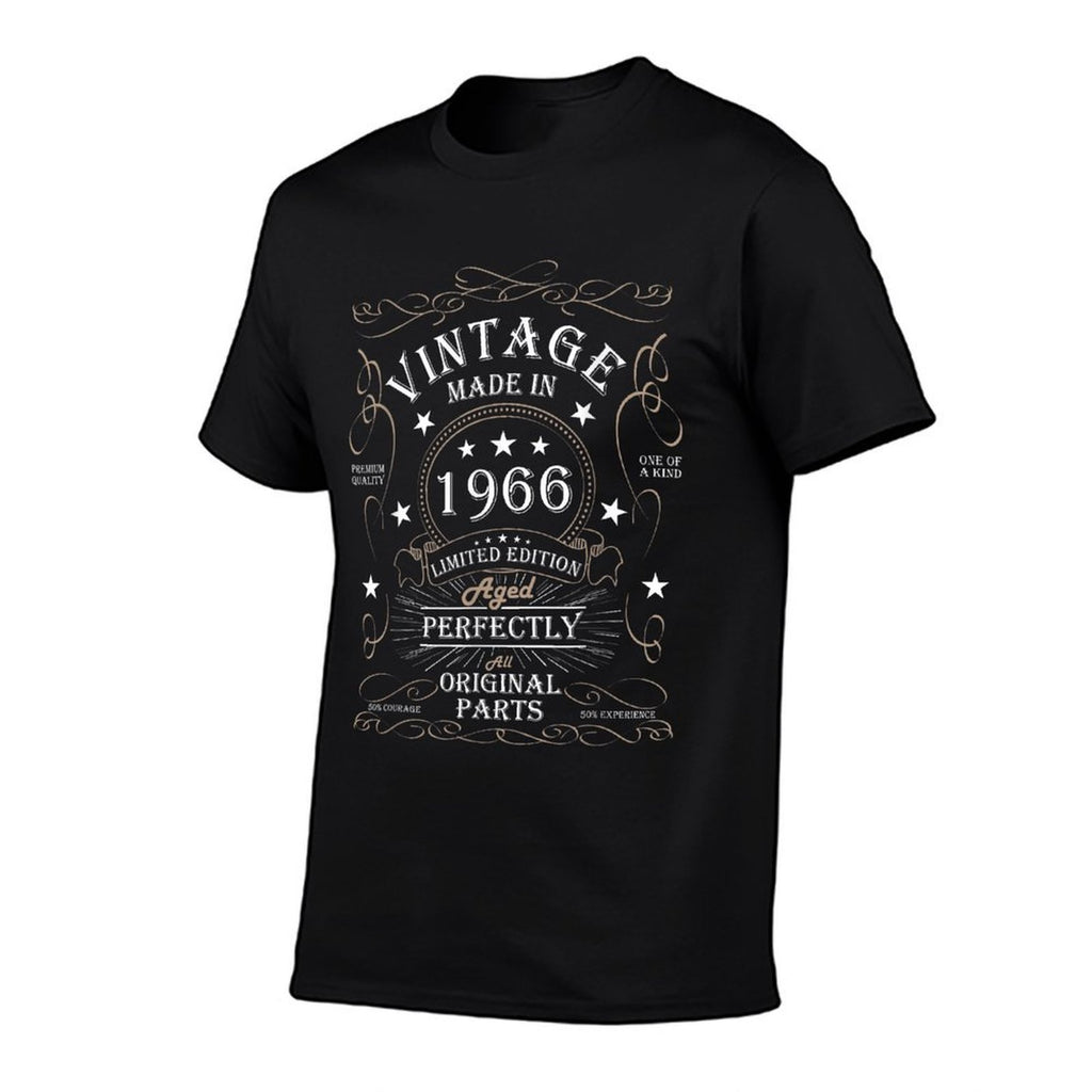 59th Birthday Retro Limited Edition Man Woman Vintage 1966  Ribbed Collar T-Shirt