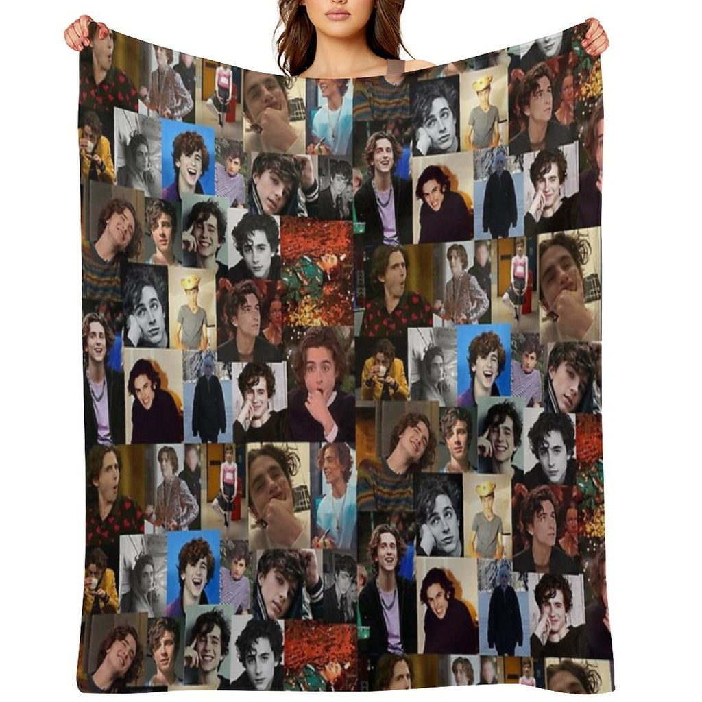 Another Timmy Collage Travel-friendly Throw Blanket