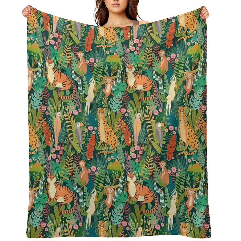 Tropical Jungle Print - For A Nature Lover, Tropical Jungle Decorating Print. Eco-conscious Throw Blanket