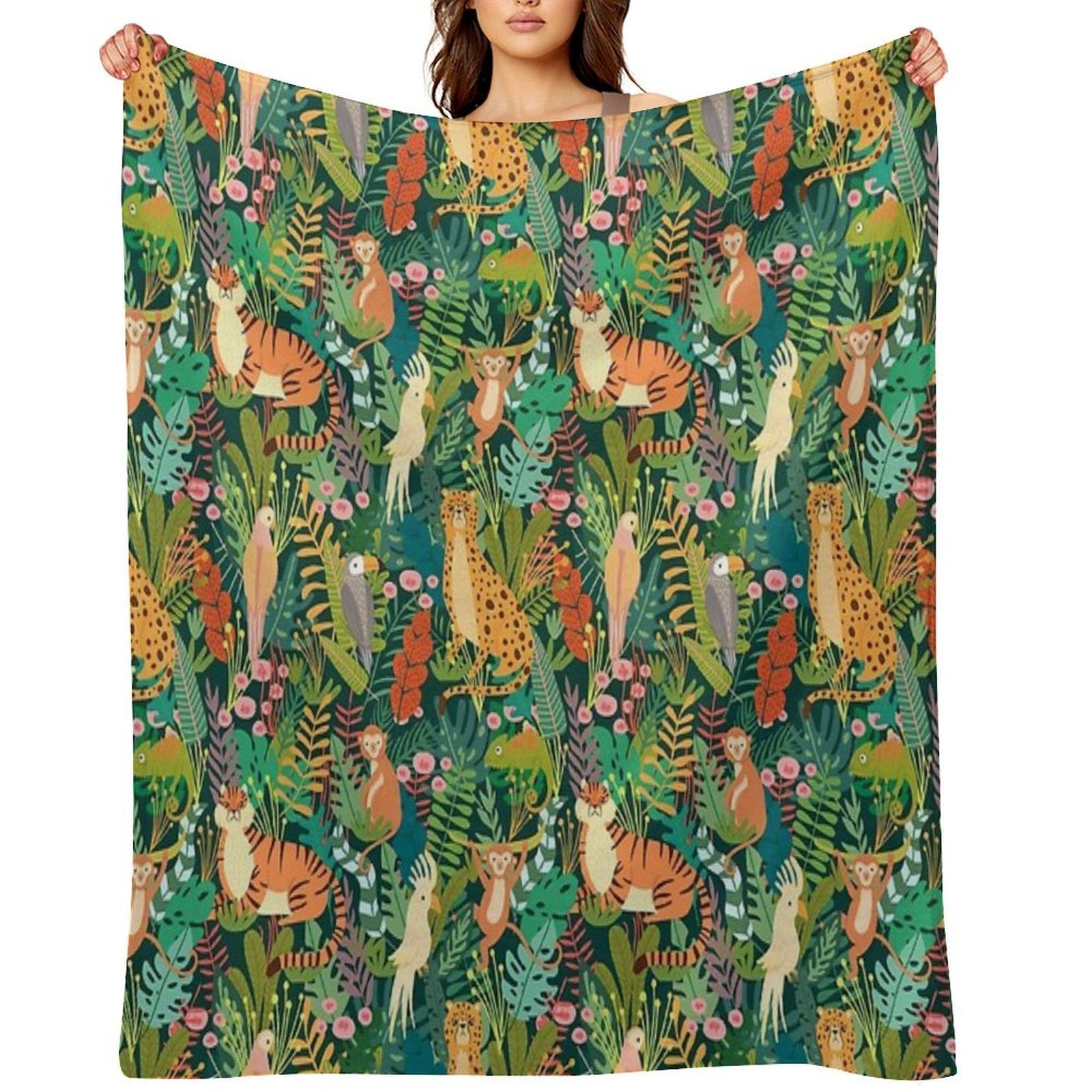 Tropical Jungle Print - For A Nature Lover, Tropical Jungle Decorating Print. Eco-conscious Throw Blanket