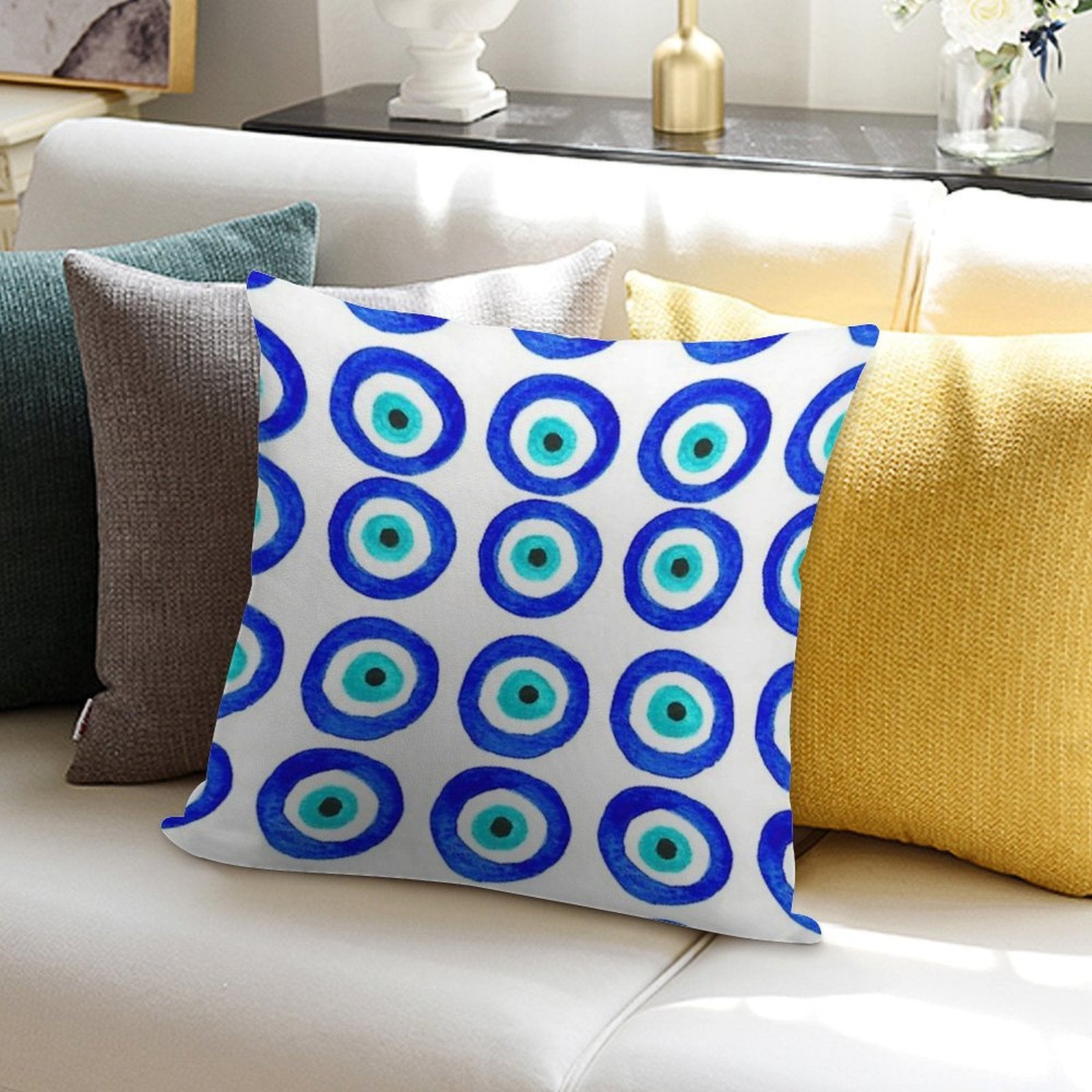 Evil Eye Soft Luxury Feel Throw Pillow
